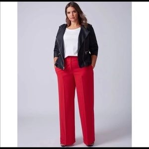 Red Wide Leg Lane Bryant Pants